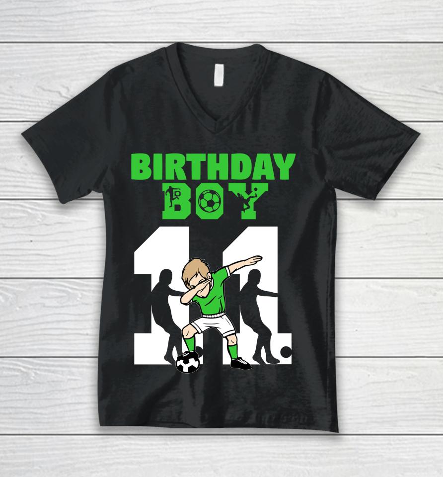 11Th Birthday Soccer Lover 11 Year Old Soccer Player Unisex V-Neck T-Shirt