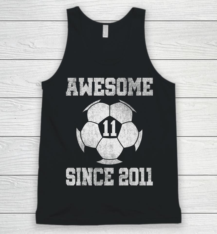 11Th Birthday Soccer Player 11 Years Old Vintage Retro Unisex Tank Top