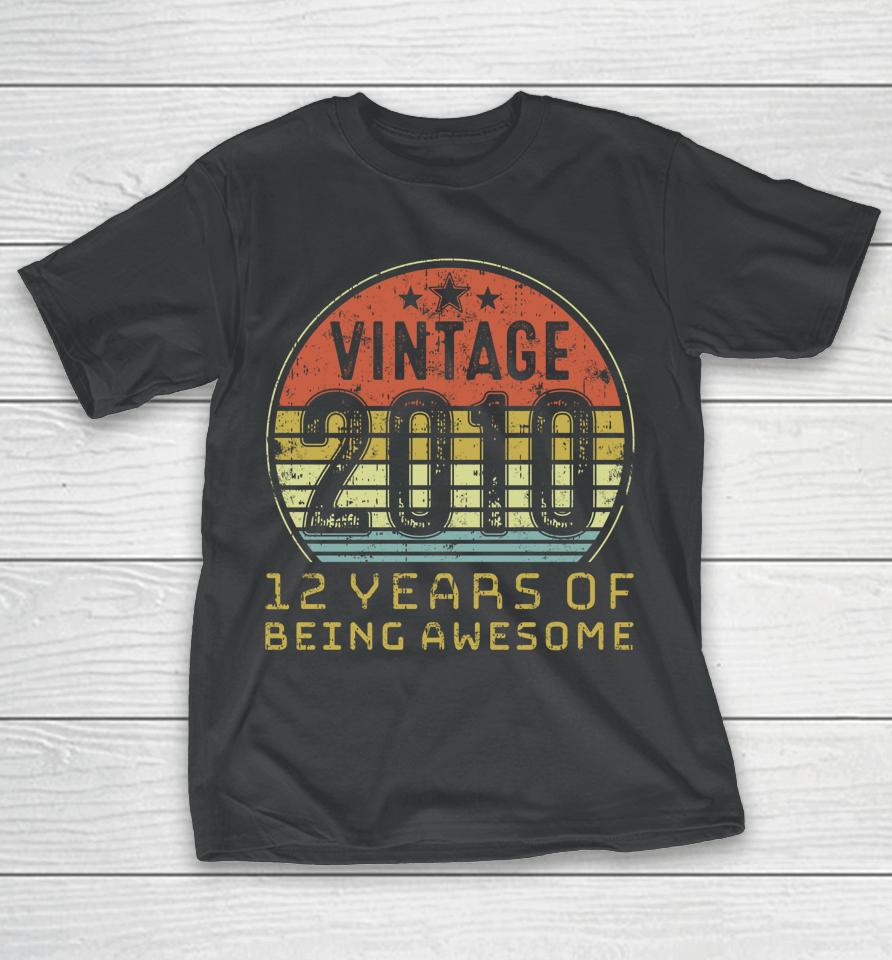 12 Year Old Birthday Vintage 2010 12Th Birthday T-Shirt