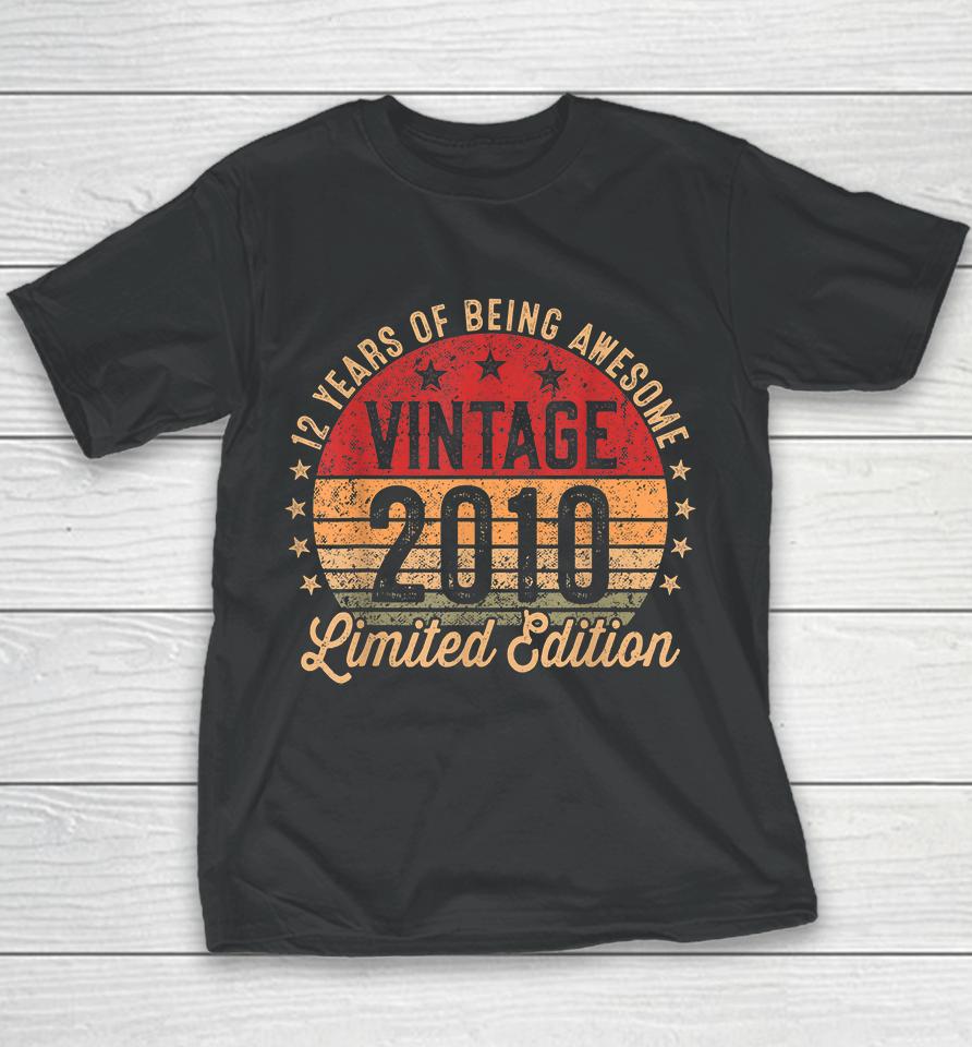 12 Year Old Vintage 2010 Limited Edition 12Th Birthday Youth T-Shirt