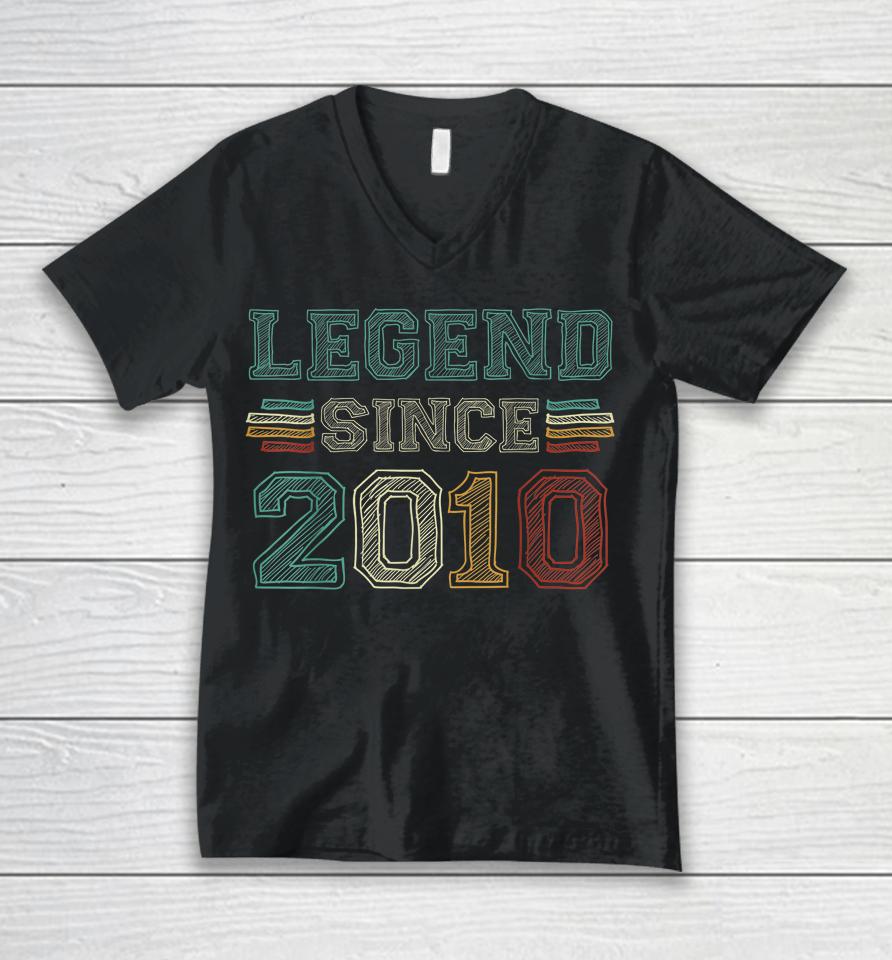 12 Years Old Legend Since 2010 12Th Birthday Unisex V-Neck T-Shirt