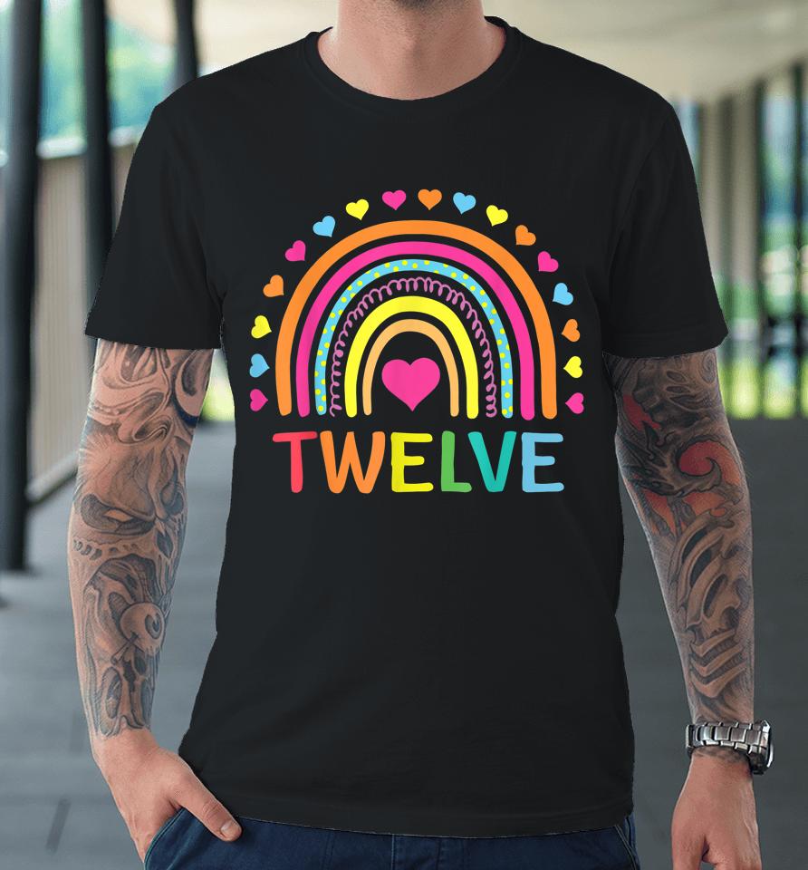 12 Years Old Rainbow 12Th Birthday Gift For Girls Boys Bday Premium T-Shirt