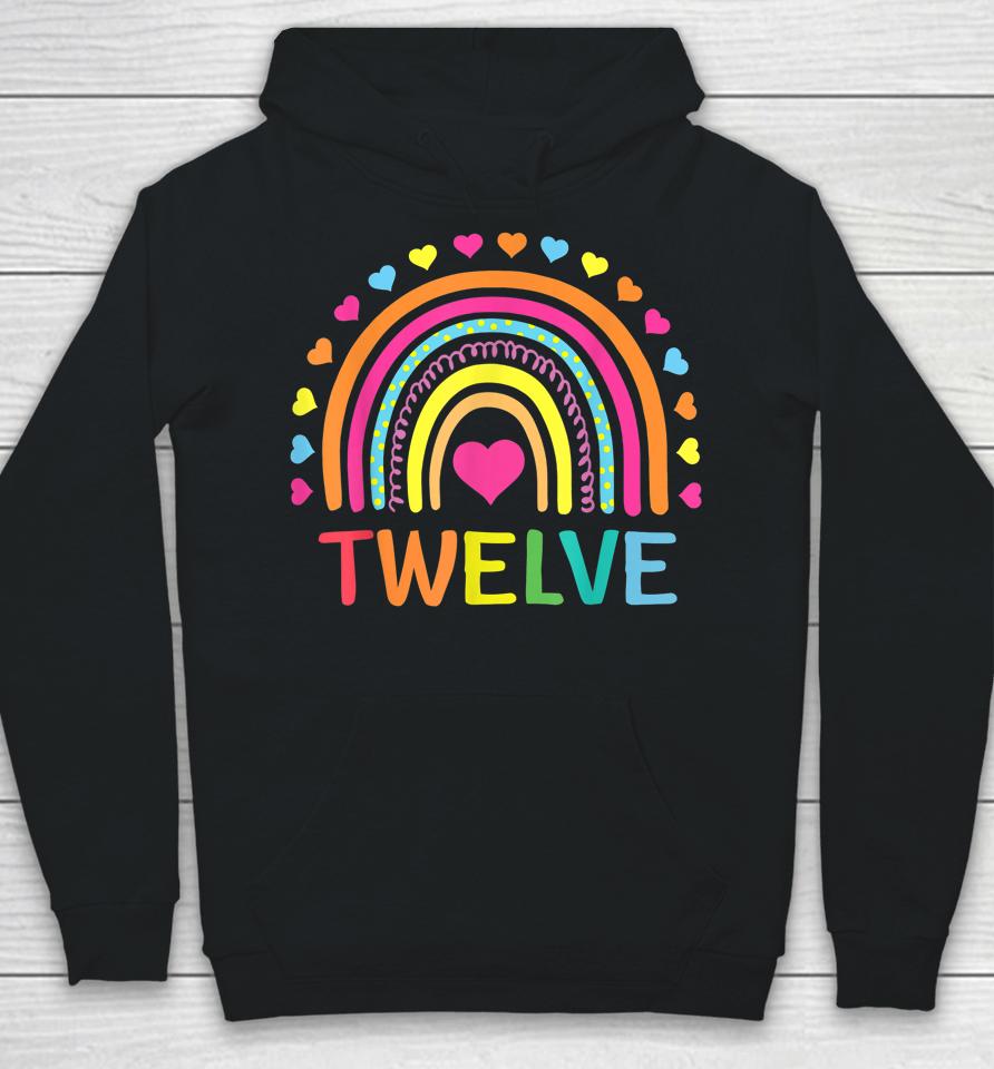 12 Years Old Rainbow 12Th Birthday Gift For Girls Boys Bday Hoodie