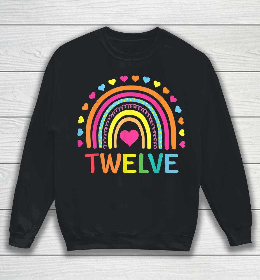 12 Years Old Rainbow 12Th Birthday Gift For Girls Boys Bday Sweatshirt