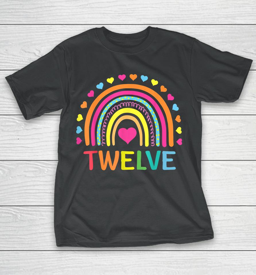 12 Years Old Rainbow 12Th Birthday Gift For Girls Boys Bday T-Shirt