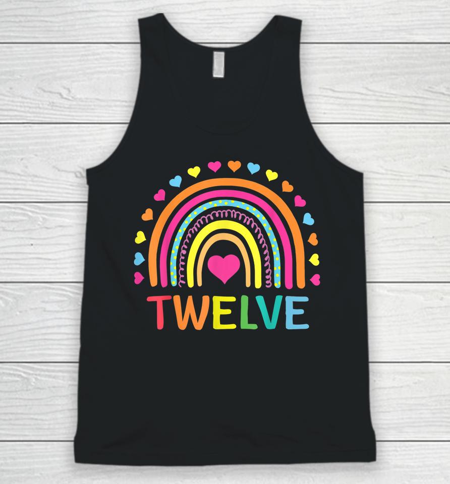 12 Years Old Rainbow 12Th Birthday Gift For Girls Boys Bday Unisex Tank Top