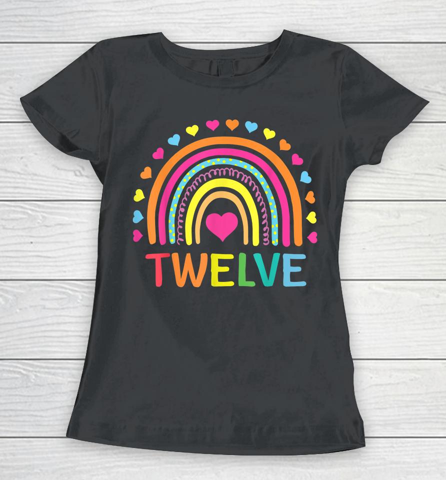12 Years Old Rainbow 12Th Birthday Gift For Girls Boys Bday Women T-Shirt