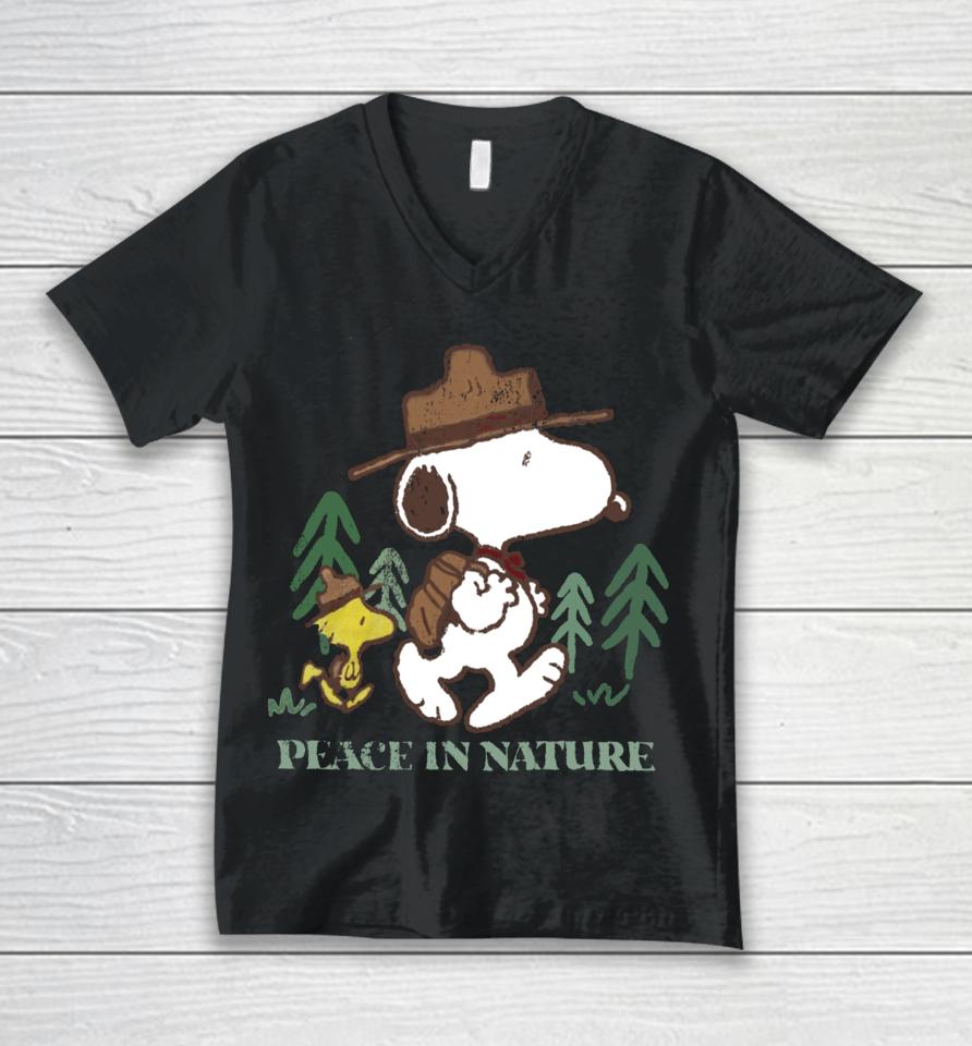 1234Beepbooop Snoopy Peace In Nature Unisex V-Neck T-Shirt