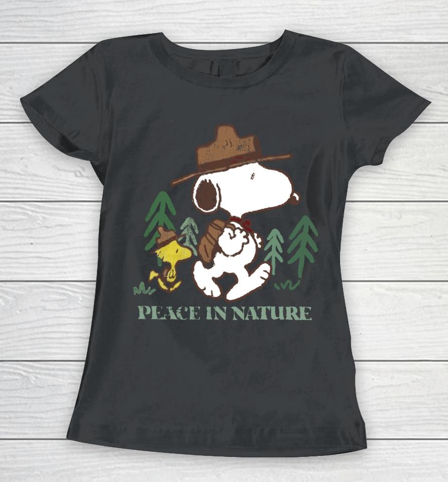 1234Beepbooop Snoopy Peace In Nature Women T-Shirt