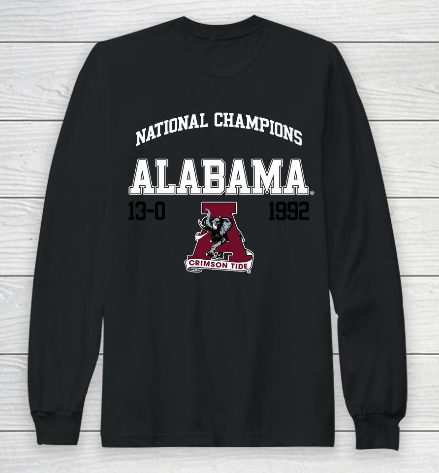 13-0 Alabama Crimson Tide 1992 National Champions Long Sleeve T-Shirt
