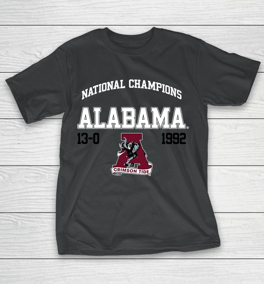 13-0 Alabama Crimson Tide 1992 National Champions T-Shirt