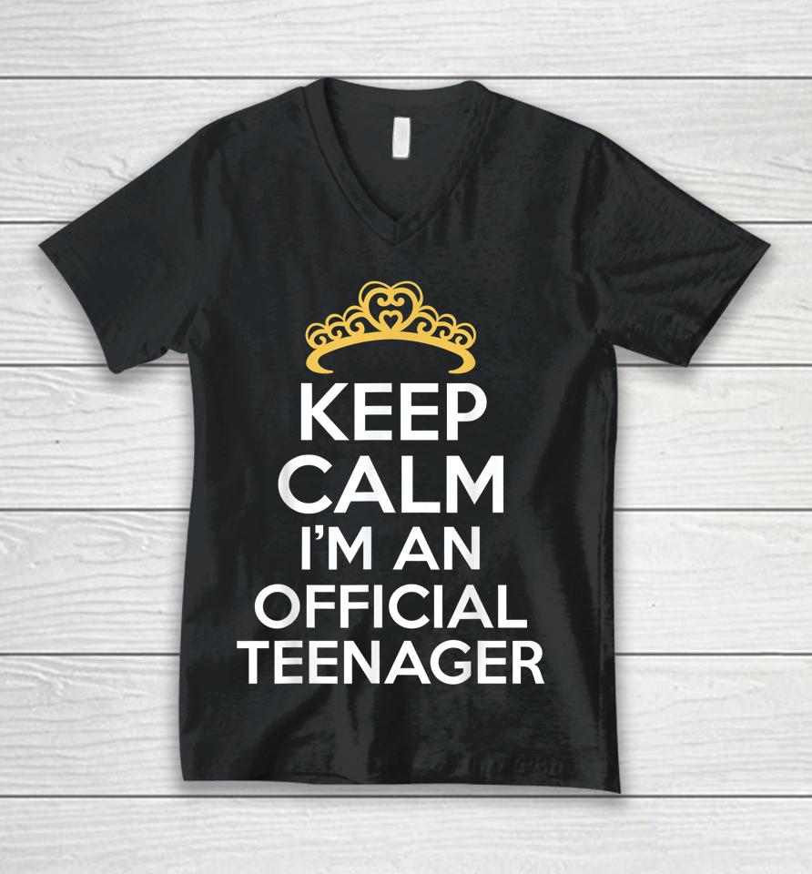13 Birthday Official Teenager Girl 13Yr Math 13Th Birthday Unisex V-Neck T-Shirt