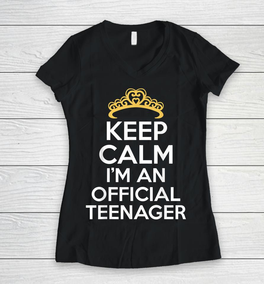 13 Birthday Official Teenager Girl 13Yr Math 13Th Birthday Women V-Neck T-Shirt