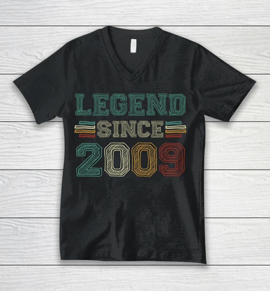 13 Years Old Legend Since 2009 13Th Birthday Unisex V-Neck T-Shirt