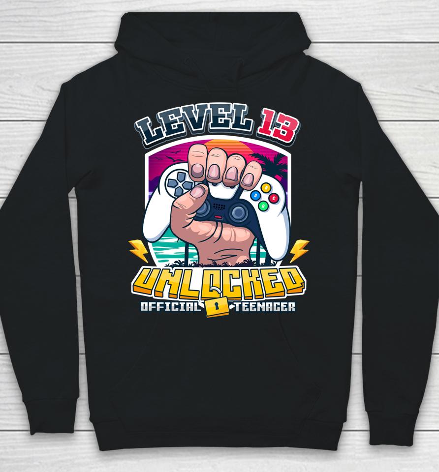 13Th Birthday Boy Level 13 Unlocked Official Teenager 2009 Hoodie