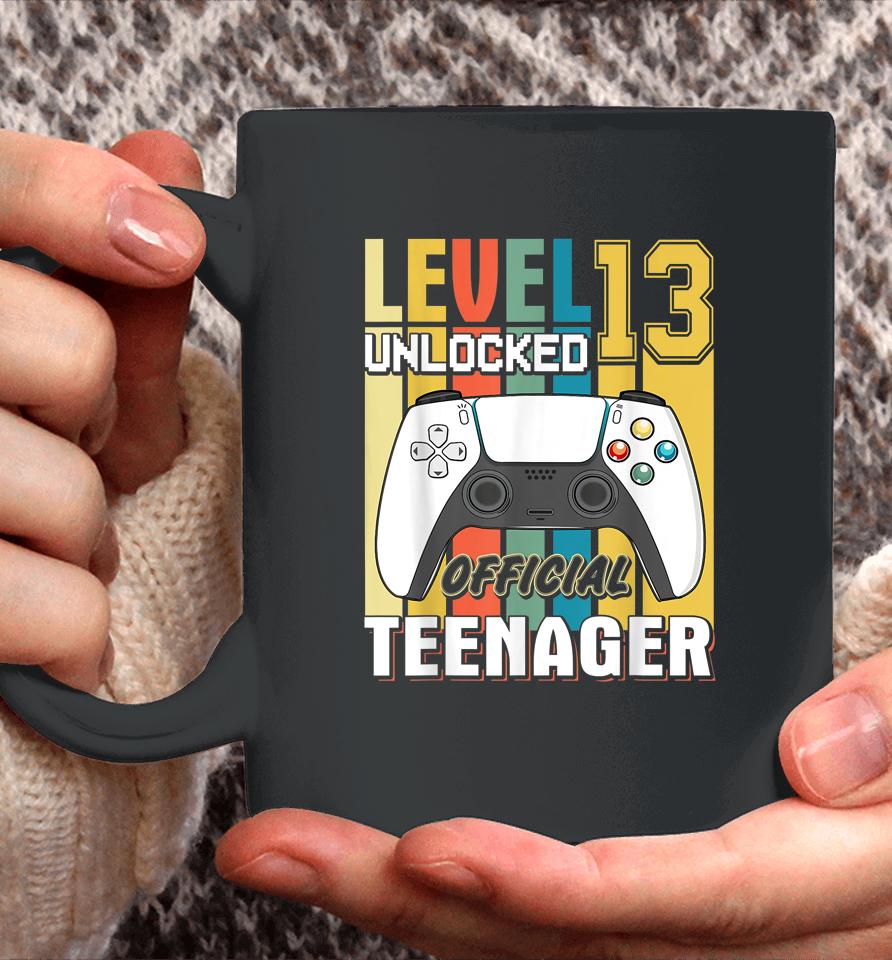 13Th Birthday Boy Shirt Level 13 Unlocked Official Teenager Coffee Mug