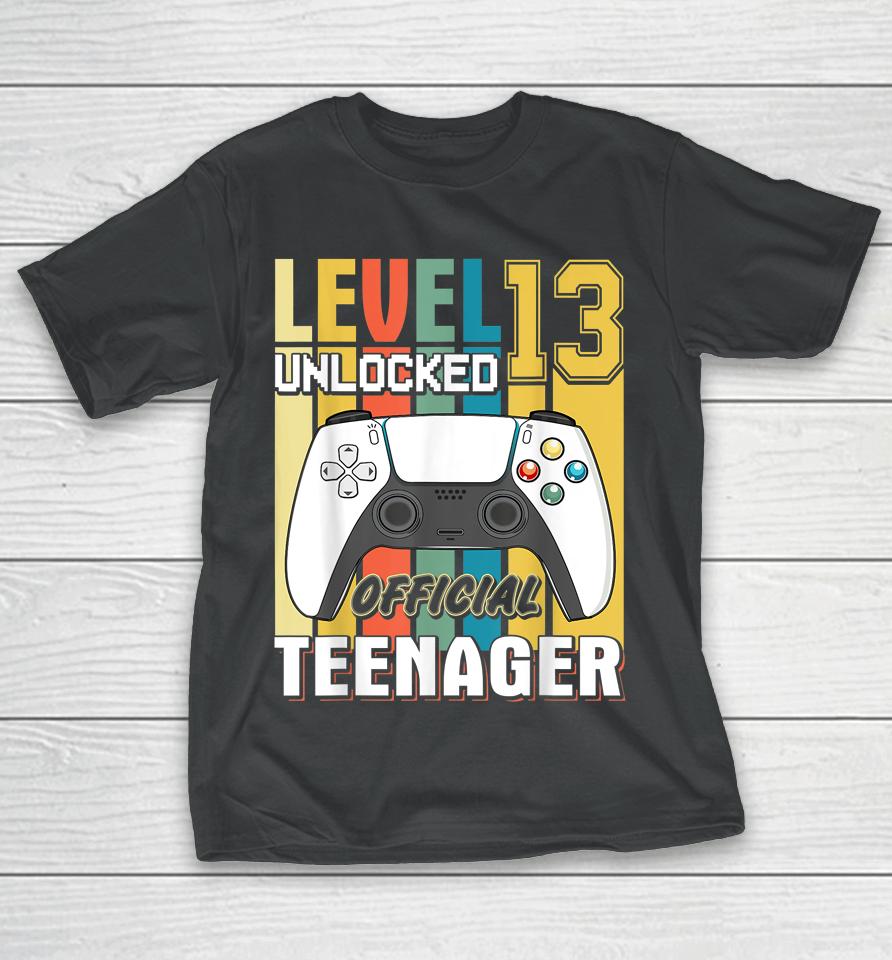 13Th Birthday Boy Shirt Level 13 Unlocked Official Teenager T-Shirt