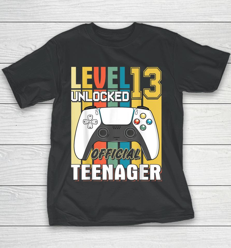 13Th Birthday Boy Shirt Level 13 Unlocked Official Teenager Youth T-Shirt