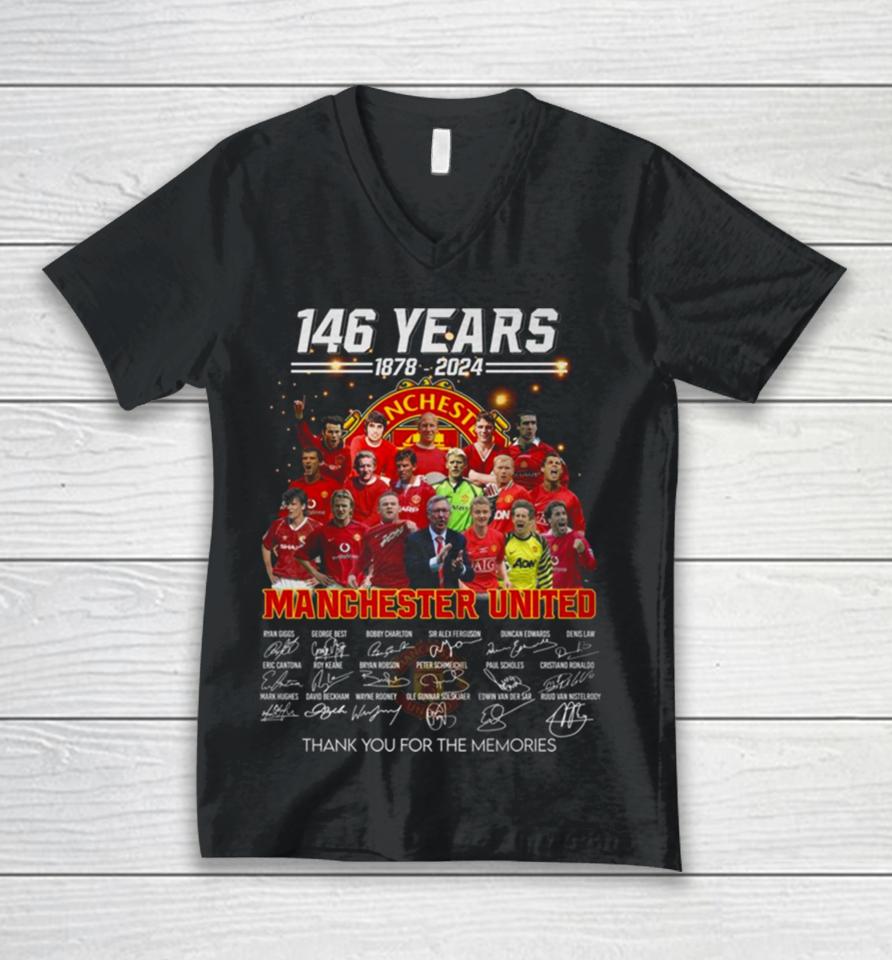 146 Years 1878 – 2024 Manchester United Thank You For The Memories Unisex V-Neck T-Shirt