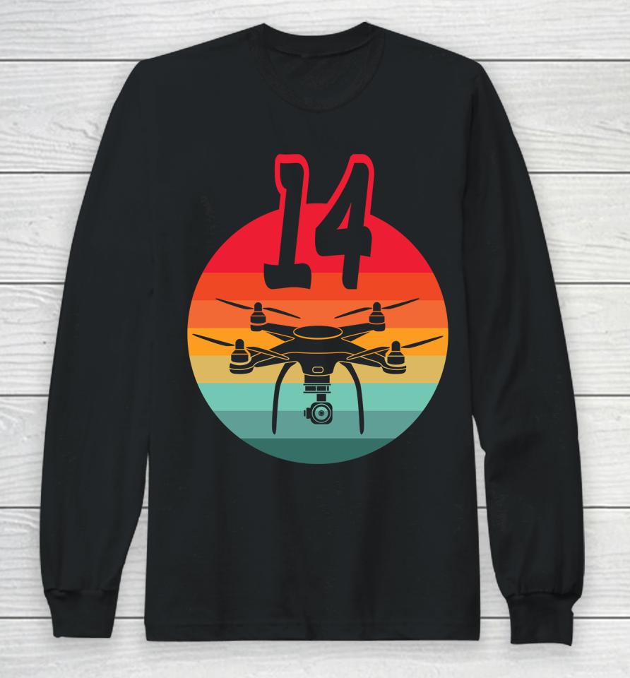 14Th Birthday I Retro Remote Control Drones With Camera Long Sleeve T-Shirt