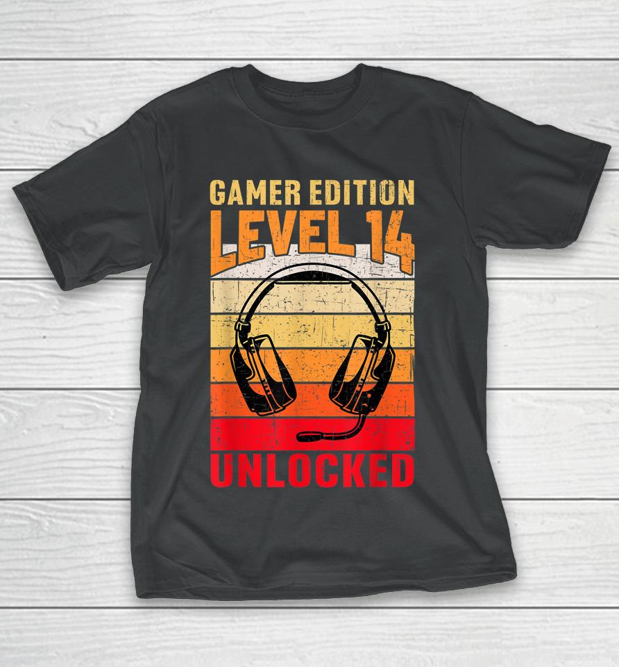 14Th Birthday Video Gamer Edition Level 14 Unlocked T-Shirt