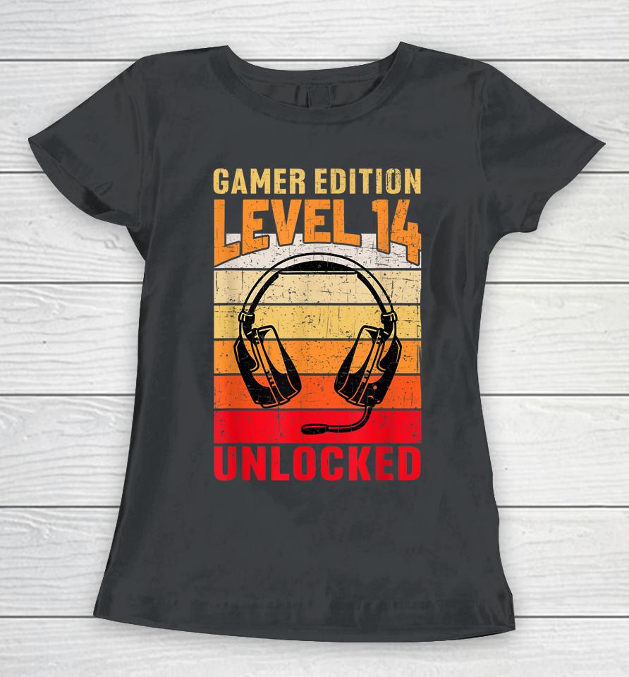 14Th Birthday Video Gamer Edition Level 14 Unlocked Women T-Shirt