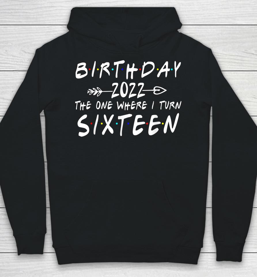 16Th Birthday 2022 The One Where I Turn 16 Funny Arrow Hoodie
