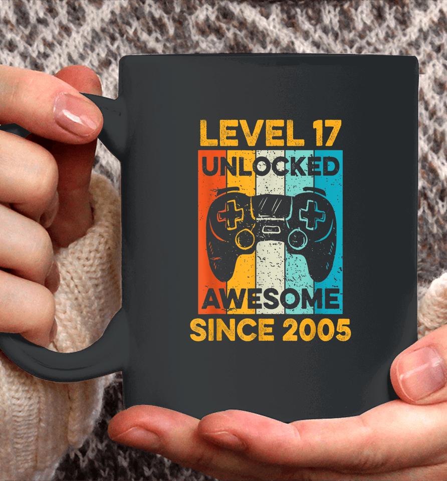 17Th Birthday Gift Level 17 Unlocked Awesome Since 2005 Boys Coffee Mug