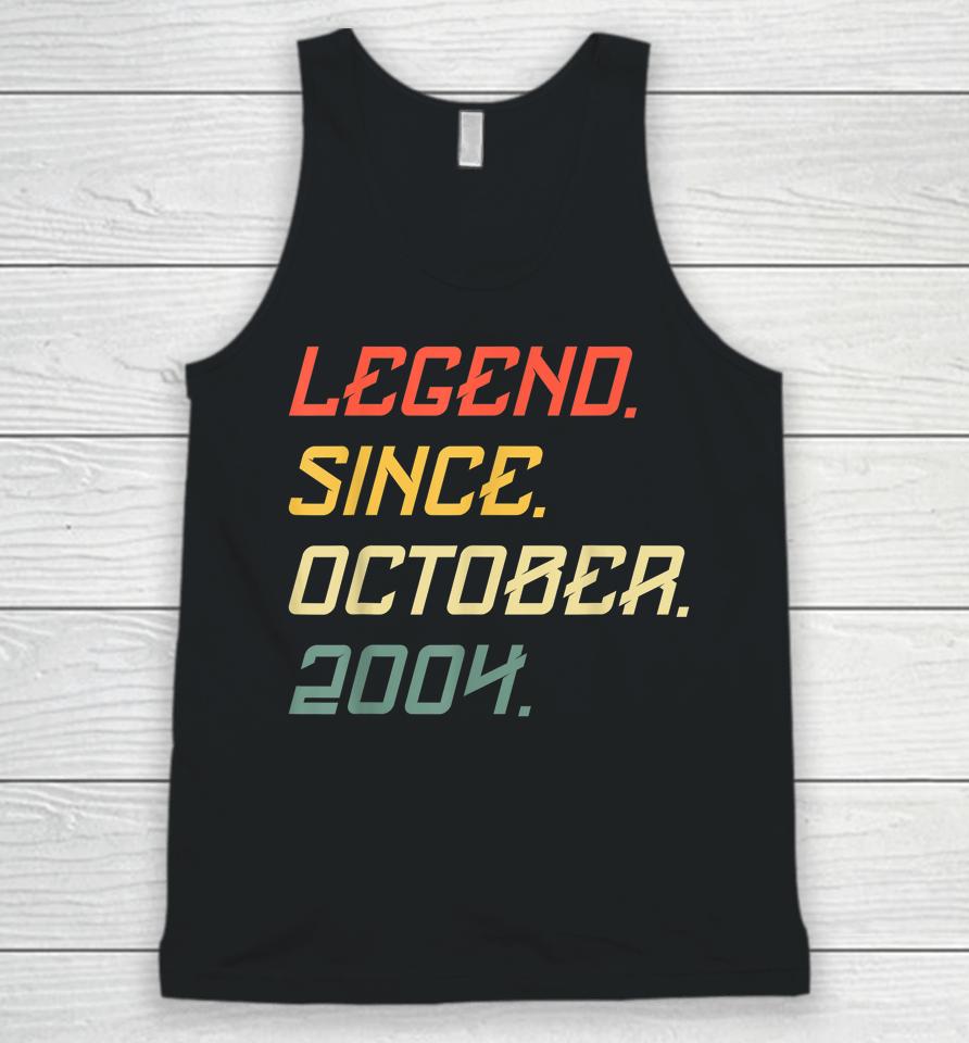 18 Year Old Legend Since October 2004 18Th Birthday Unisex Tank Top