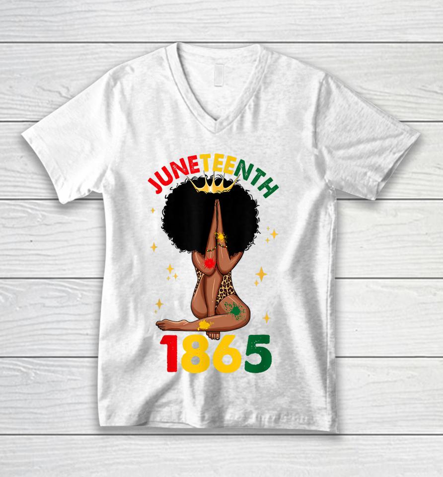 1865 Juneteenth Celebrate African American Freedom Day Unisex V-Neck T-Shirt