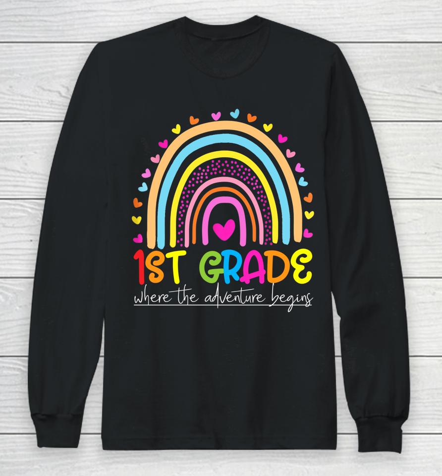 1St Grade Rainbow Teacher Team First Grade Squad Girls Boys Long Sleeve T-Shirt