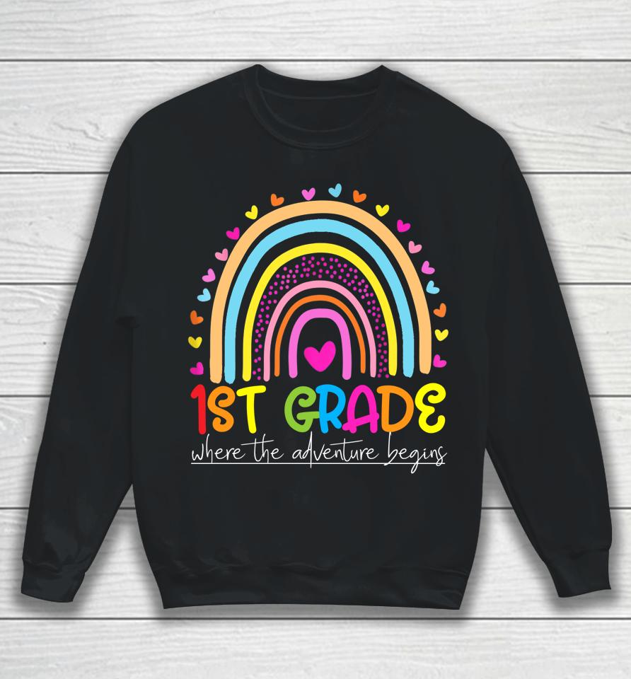1St Grade Rainbow Teacher Team First Grade Squad Girls Boys Sweatshirt