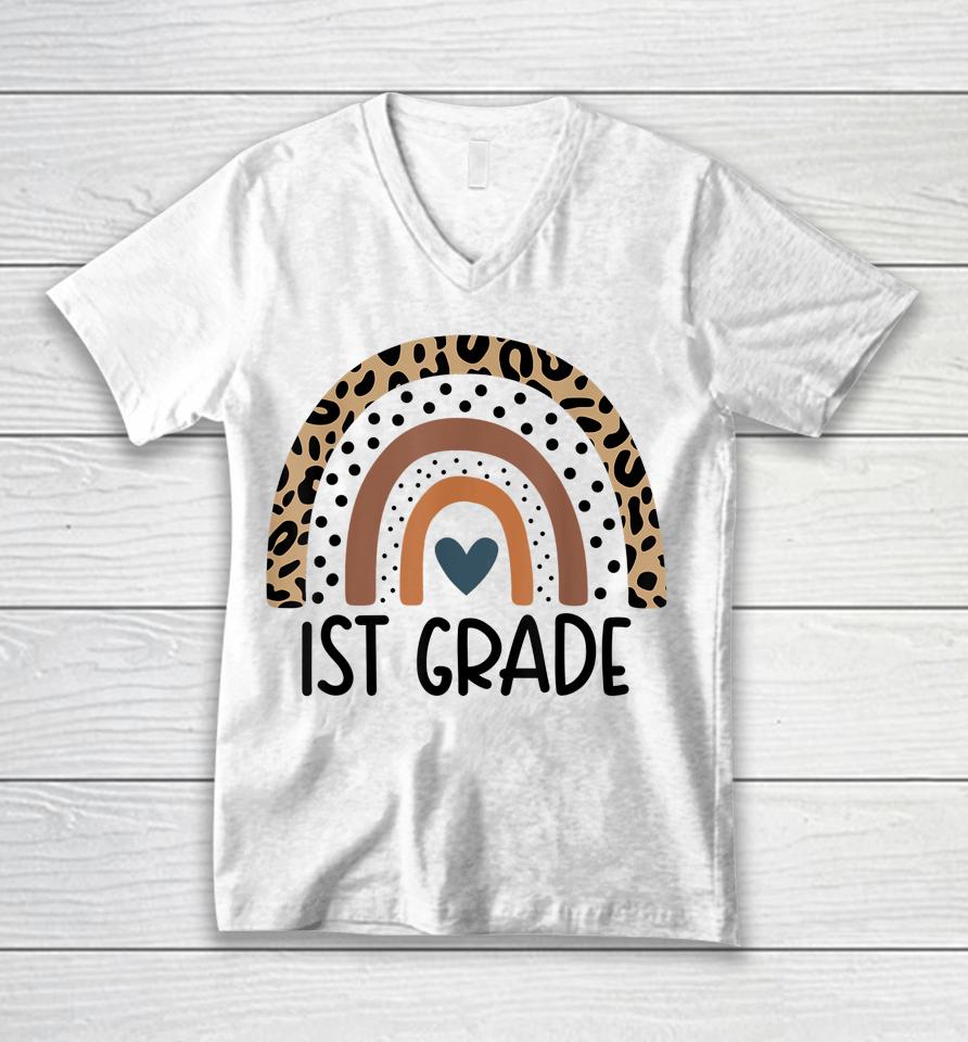 1St Grade Rainbow Teacher Team First Grade Squad Girls Boys Unisex V-Neck T-Shirt