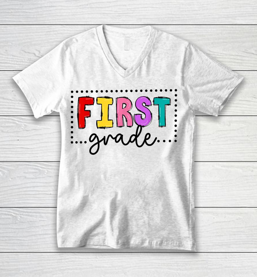 1St Grade Team First Grade Squad Teachers Girls Boys Unisex V-Neck T-Shirt