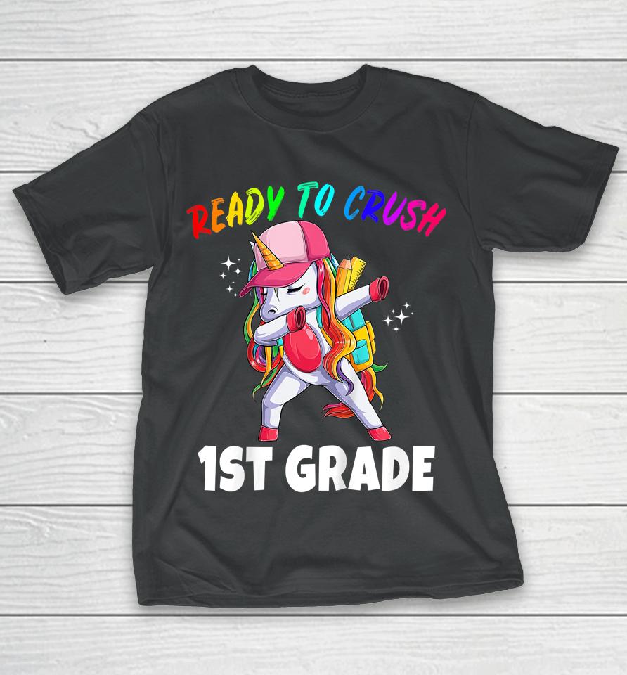 1St Grade Unicorn First Day Of School Gift Girls Rainbow T-Shirt