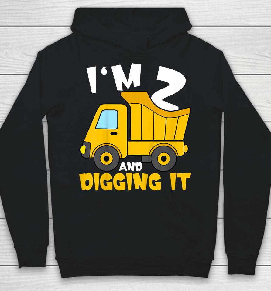 2 Year Old Cute Construction Truck Birthday 2Nd Boys Hoodie