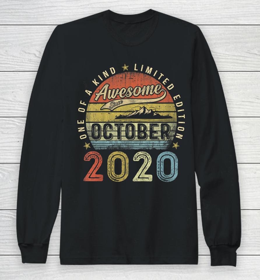 2 Year Old Gift Awesome Since October 2020 2Nd Birthday Long Sleeve T-Shirt