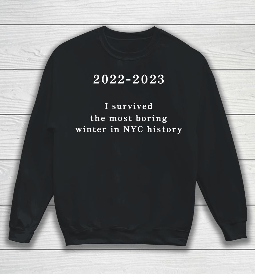 2022-2023 I Survived The Most Boring Winter In Nyc History Sweatshirt
