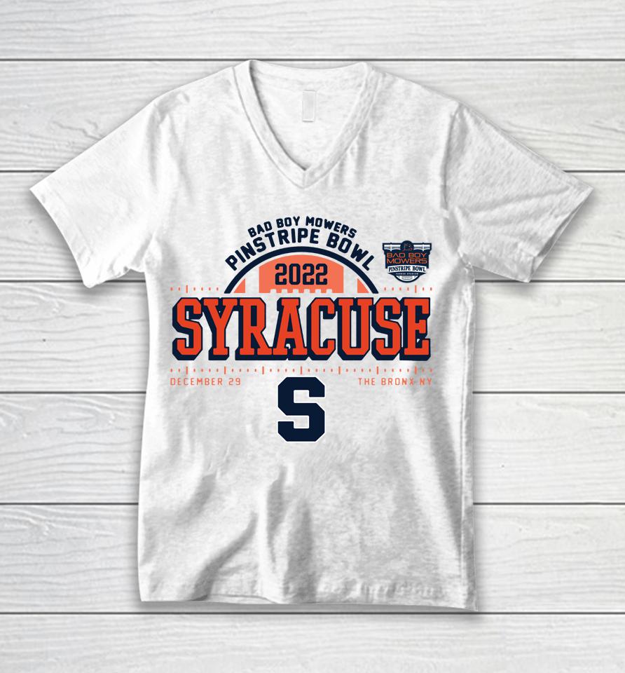 2022 Bad Boy Mowers Pinstripe Bowl Syracuse Orange Unisex V-Neck T-Shirt