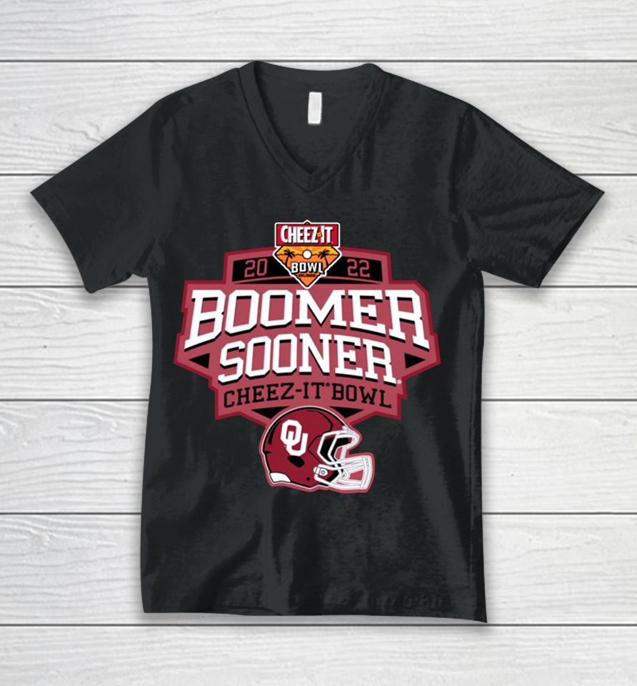 2022 Boomer Sooner Cheez-It Bowl Oklahoma Unisex V-Neck T-Shirt