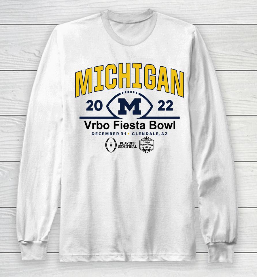 2022 Cfp Semifinal Vrbo Fiesta Bowl Michigan Team Logo Long Sleeve T-Shirt