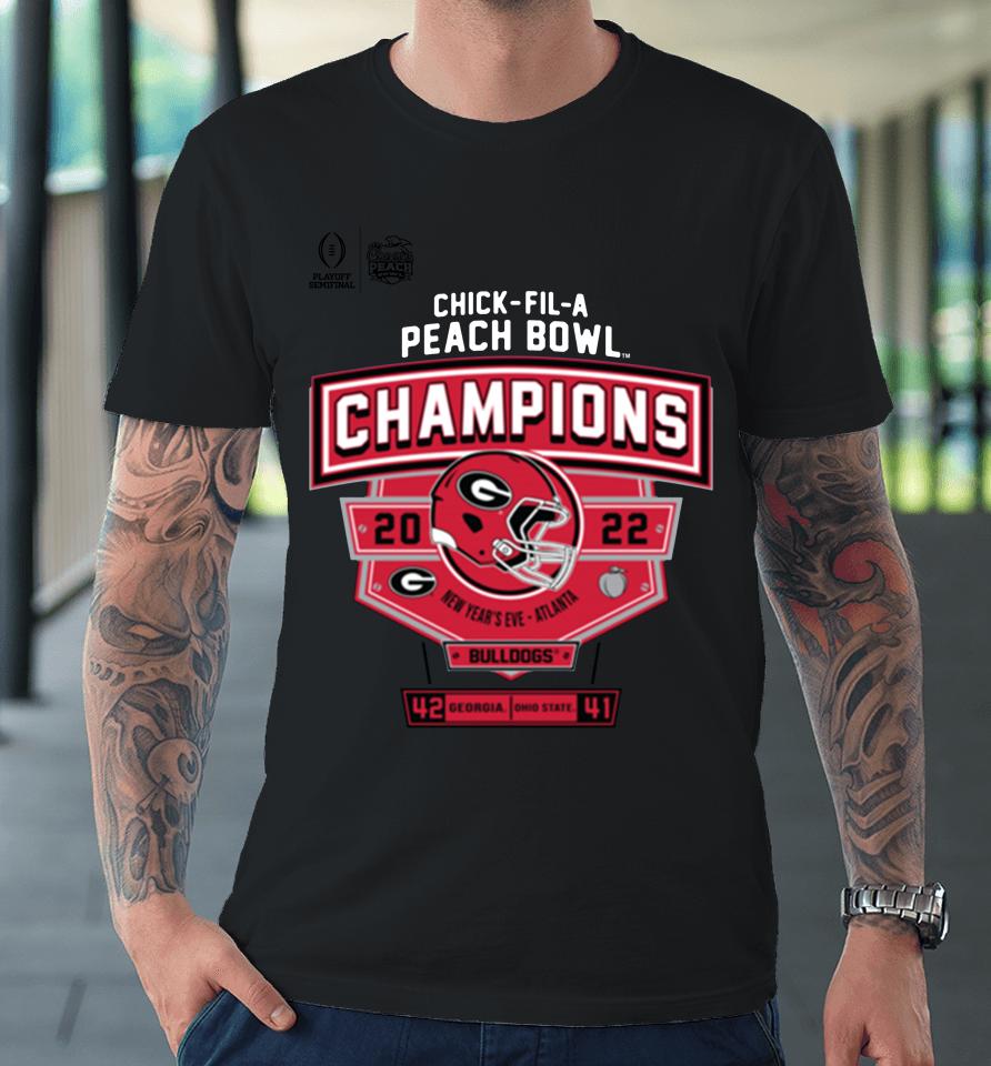 2022 Chick-Fil-A Peach Bowl Georgia Champions Score Premium T-Shirt