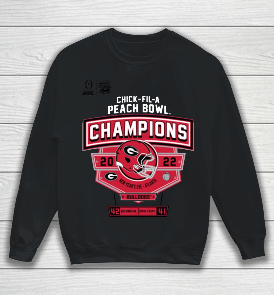 2022 Chick-Fil-A Peach Bowl Georgia Champions Score Sweatshirt