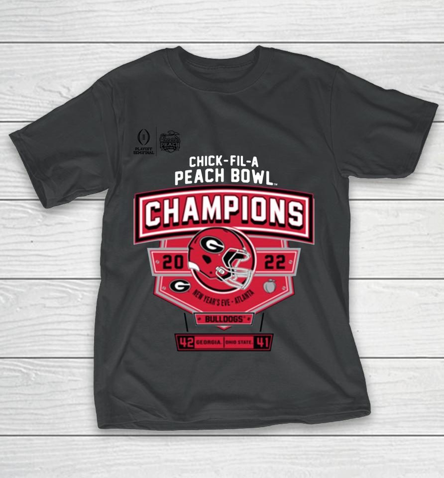 2022 Chick-Fil-A Peach Bowl Georgia Champions Score T-Shirt