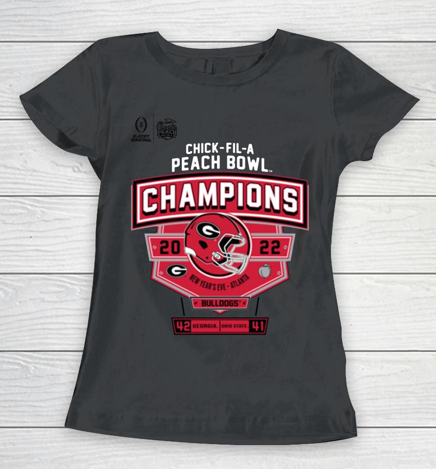 2022 Chick-Fil-A Peach Bowl Georgia Champions Score Women T-Shirt