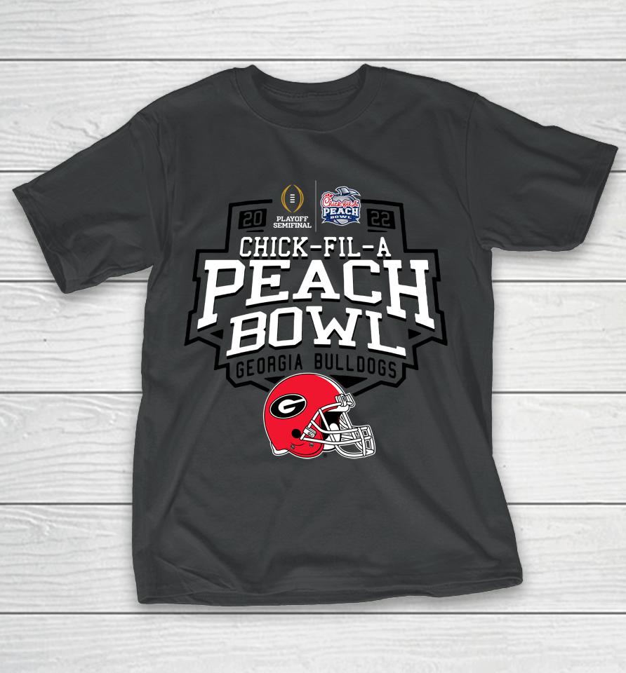 2022 Chick-Fil-A Peach Bowl Georgia Red Sst T-Shirt