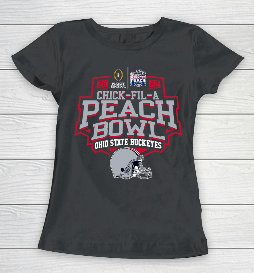2022 Chick-Fil-A Peach Bowl Ohio State Black Women T-Shirt