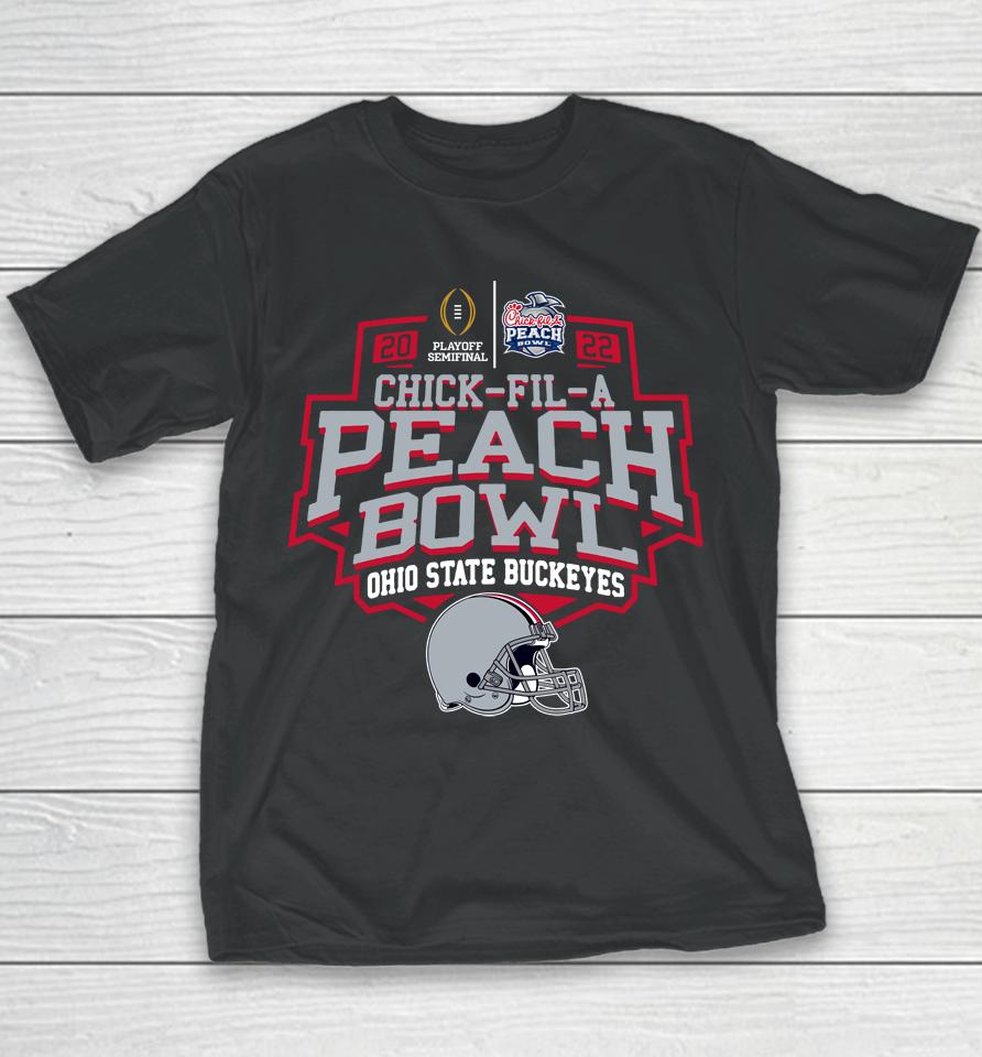 2022 Chick-Fil-A Peach Bowl Ohio State Black Youth T-Shirt