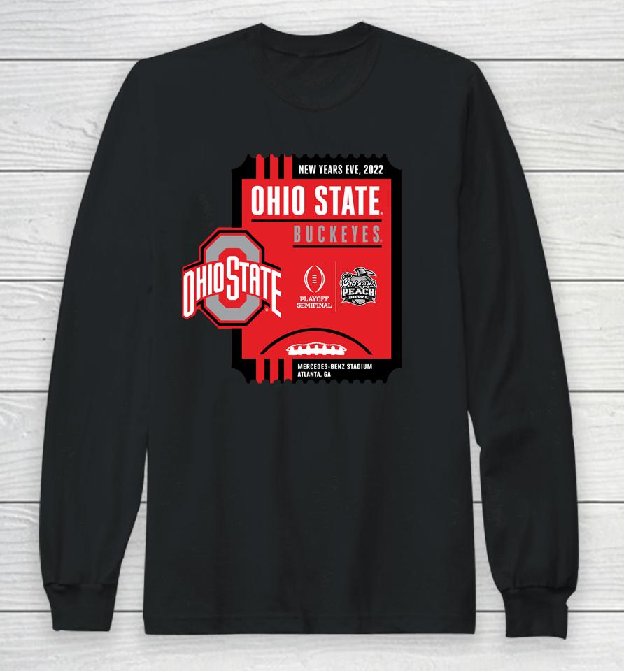 2022 Chick-Fil-A Peach Bowl Ohio State Red Long Sleeve T-Shirt