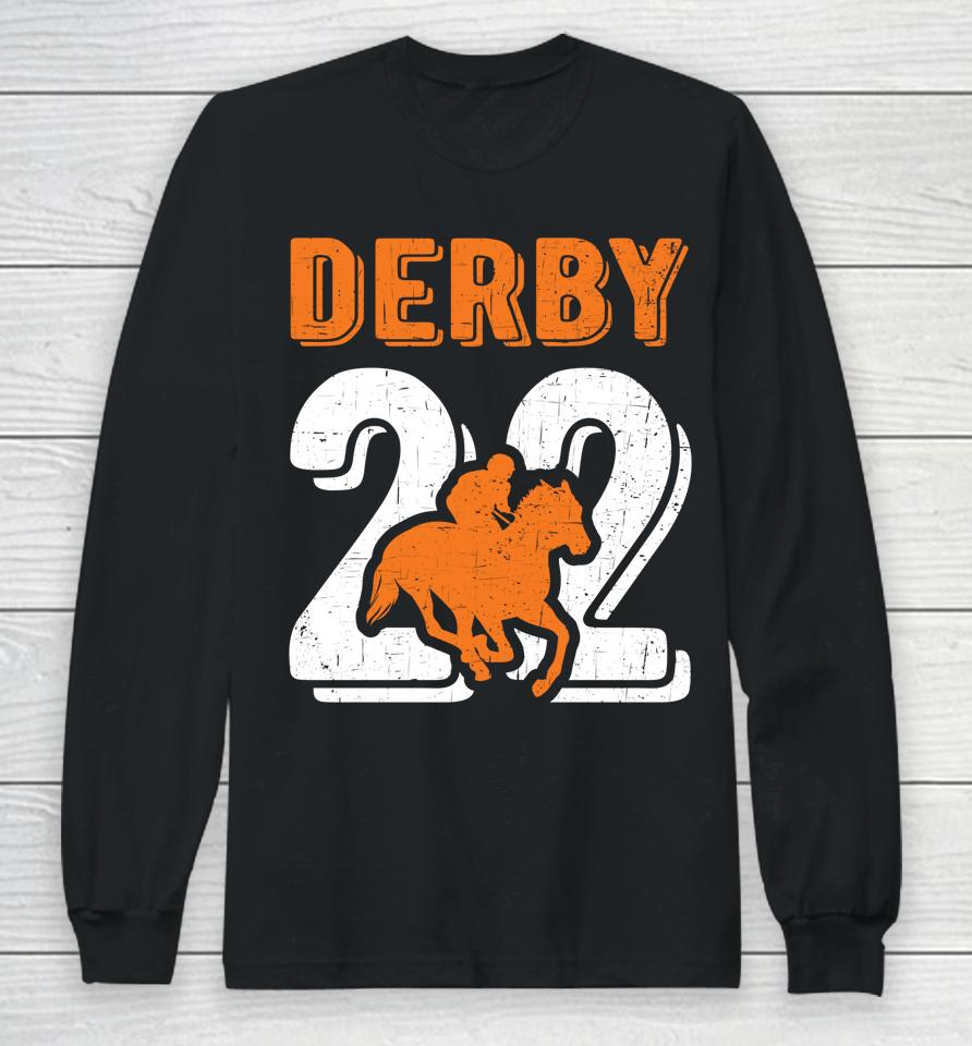 2022 Derby Jersey Style Graphic Horse Racing Jockey Design Long Sleeve T-Shirt